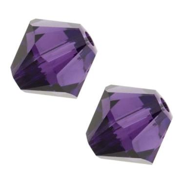 Imagem de 200 peças Adabele Austríaco 6 mm facetado contas de cristal bicone solto veludo roxo compatível com cristais Swarovski 5301/5328 SSB627