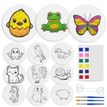 Imagem de Zariocy Kit de pintura de textura de espuma mágica – incluindo 24 peças de papel de textura de espuma, 2 conta-gotas, 3 pincéis e 12 cartões de cores, kit de pintura de textura de efeito 3D mágico