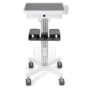 Imagem de JMU Carrinho médico profissional, carrinho de carrinho de clínica odontológica com suporte de scanner oral e palete, armazenamento multifuncional, para clínica odontológica hospitalar