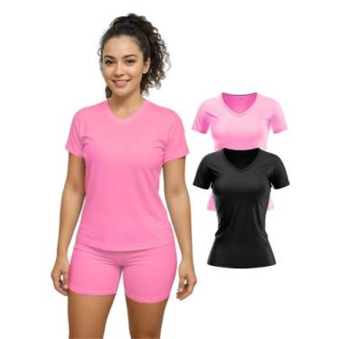 Imagem de Kit 2 Camiseta Manga Curta Dryfit Fitness Academia - Ast Store, G, Ros