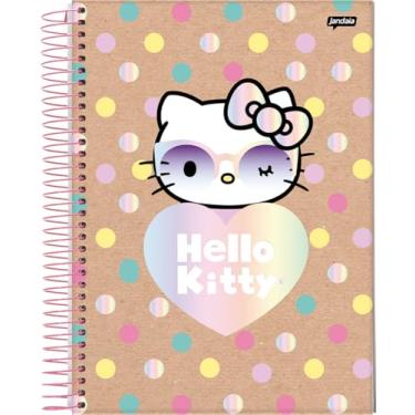 Imagem de Jandaia - Caderno Espiral Universitário CD 10 Matérias 160 Fls Hello Kitty Kraft Coração FSC