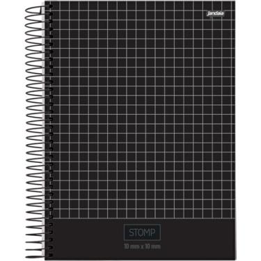 Imagem de Jandaia - Caderno Espiral Univ. CD 1 Matéria Quadriculado 10x10mm 96Fls Stomp Preto FSC