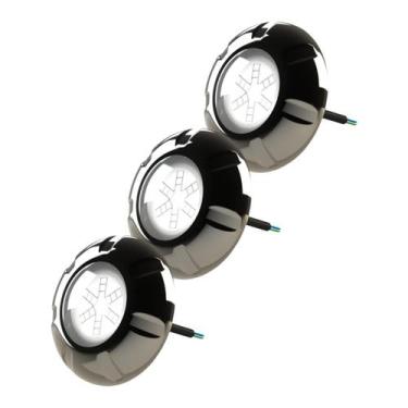 Imagem de Kit 3 Refletor Led Inox RGB 9W Para Piscina Luxpool