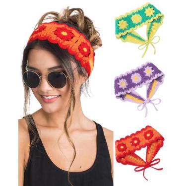 Imagem de Bandanas de cabelo hippie HAIMEIKANG para mulheres tricotadas