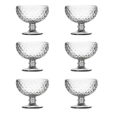 Imagem de Kit 6 Taças Sobremesa Bico de Abacaxi Vidro Jogo Bowl Tigela Sorvete Mousse Pudim Mesa