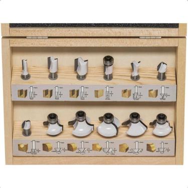 Imagem de Kit De Fresas Encaixe De 1-4`` 12 Peças Makita