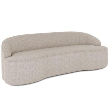 Imagem de Sofá 4 Lugares Curvo Sala de Estar Living Lótus D02 Linho Bege 260 cm 