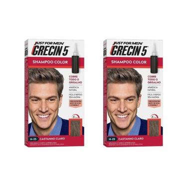 Imagem de Grecin 5 Shampoo Tonalizante Castanho Claro - Kit Com 2Un