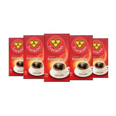 Imagem de Café 3 Corações Extraforte A Vácuo Kit 5 Pacotes 500G