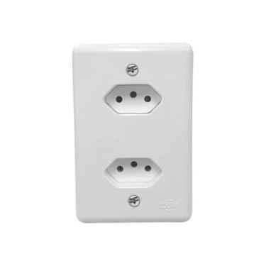 Imagem de Conjunto 2 Tomadas 3p 10a Linha Stylus Ilumi - Kit Elétrico Residencial