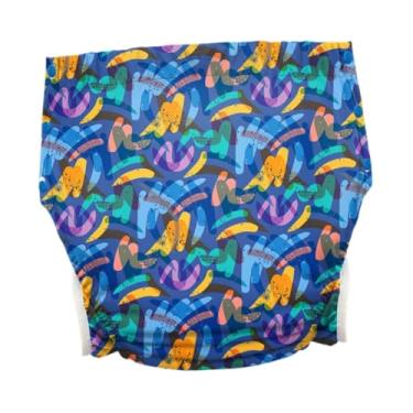 Imagem de harayaa Fraldas de pano para adultos, envoltórios, calças para incontinência, laváveis ​​para mulheres e homens, macias e convenientes para idosos, forro, Azul Escuro, Xl