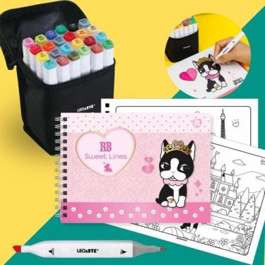 Imagem de Kit Livro de Colorir Rebecca Bonbon Estilo Bobbie Goods + Estojo Canet
