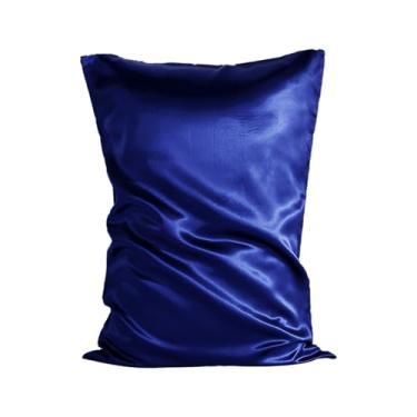 Imagem de Fronha de seda de amoreira em ambos os lados 22 mm para envelope de cabelo e pele (azul marinho, Queen (50 x 76 cm) (1 unidade))