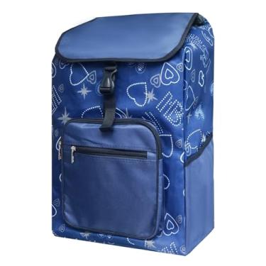 Imagem de Bolsa de substituição para carrinho de mercearia/carrinho de compras – Sacos de carrinho à prova d'água, para moldura de liga de alumínio, 34,3 cm x 23 cm x 58,4 cm (azul)