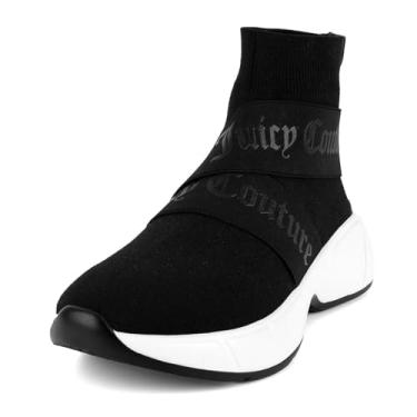 Imagem de Juicy Couture Tênis feminino sem cadarço de cano alto – Elegante, leve e respirável, atlético e casual, Ariella - Preto, 39