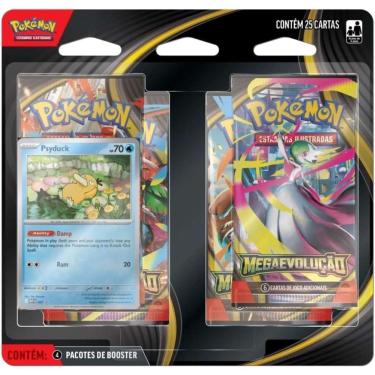 Imagem de Blister Quadruplo Pokémon Megaevolução 1 Psyduck Copag 25 Cartas