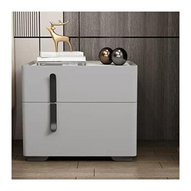 Imagem de Mesa de cabeceira com gaveta de armazenamento, mesa de cabeceira pequena para espaços pequenos, mesa de cabeceira moderna para quarto, sala de estar (1, cinza escuro) mesa de cabeceira (esquerda C 50