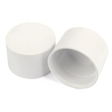 Imagem de Par de Ponteiras Tampão Para Varão de Cortina 28mm – Acabamento Perfeito e Sofisticado (Branco)