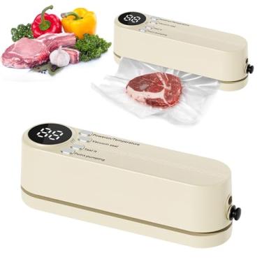 Imagem de Máquina seladora a vácuo 3 em 1, mini seladora de alimentos recarregável sem fio para armazenamento de alimentos secos/úmidos, 4 sacos de lanche, 1 bolsa de armazenamento, bomba de inflação, ideal