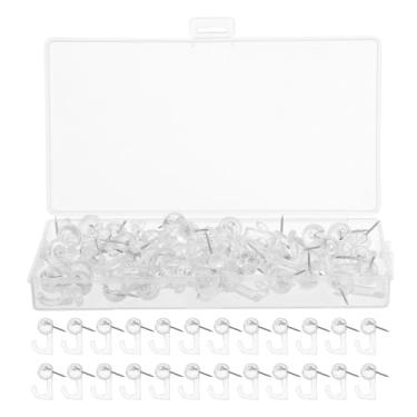 Imagem de DIYEAH 100 Ganchos Transparentes para Alfinetes, Tachinhas de Parede Transparentes para Pendurar Quadros, Ganchos para Quadros de Cortiça para Decoração de Parede de Casa, Escritório E