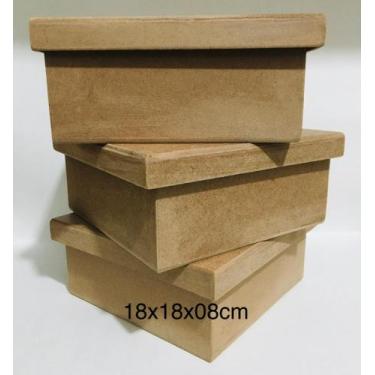 Imagem de Caixas de tampa de sapato 18x18x8 com 10 unidade - MDF DE 3MM, 3kg, GG
