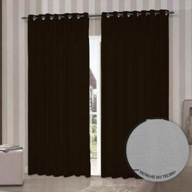 Imagem de Kit 02 Cortinas Para Sala Delicata 300x250  Admirare, Marrom
