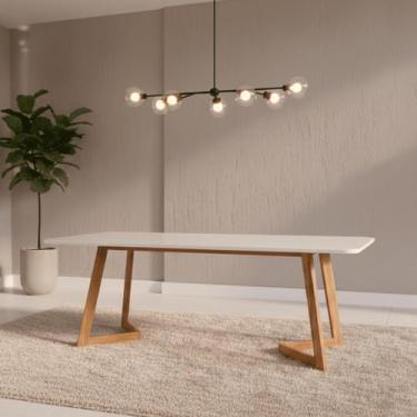 Imagem de Mesa para Sala de Jantar 210cm com Vidro Caju - Cimol