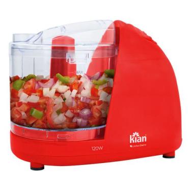 Imagem de Mini Processador 500ml Lâminas Inox -vermelho 120w Kian -