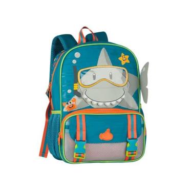 Imagem de Mochila De Costas Tubarão Estilo Shark Creche Passeio Escolar Com Alça