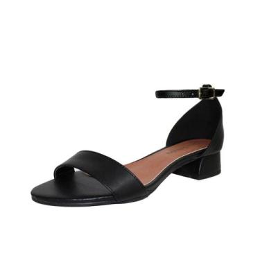 Imagem de Sandália Salto Baixo Grosso 3cm Luiza Sobreira Preta Mod. 2143, 38