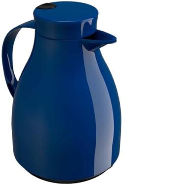 Imagem de Garrafa térmica de 1 litro com alavanca, adequada para café, chá, leite e mate, garrafa de mesa(Azul)