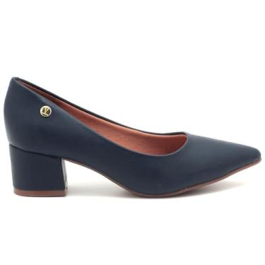 Imagem de Scarpin Vizzano Bico Fino Salto Bloco - Azul Escuro