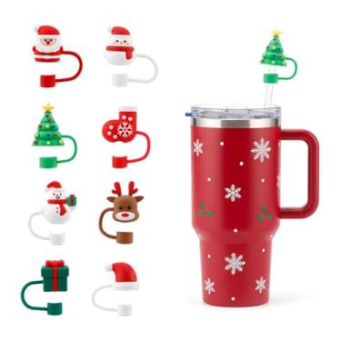 Imagem de Toppers de palha de silicone de Natal, 6 peças, capa de canudo de 1 cm, canudos de Natal, acessórios para presentes para esposa, namorada, filha, meias