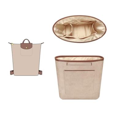 Imagem de GIVLEFLY Bolsa organizadora para longchamp Le Pliage – Bolsa organizadora de cetim premium para bolsa de mão (bege, médio)