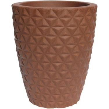 Imagem de Vaso Grande P/planta Politileno Coluna Diamante Jardim 50cm (Marrom)