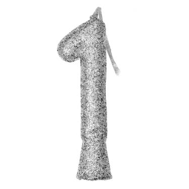 Imagem de Vela Puro Glitter Prata N 1 - Embalagem com 1 unidade.