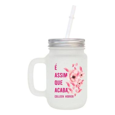 Imagem de Caneca Com Canudo Do Livro É Assim Que Acaba Mason Jar
