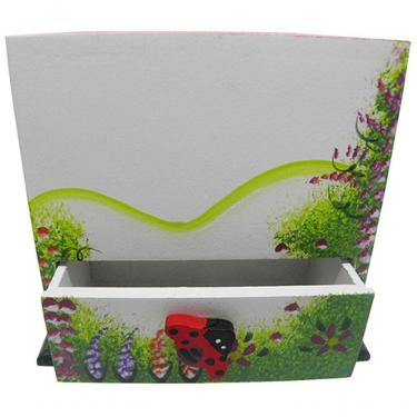 Imagem de Porta Joias Organizador De Bijuterias Mulher Branco Com Rosa