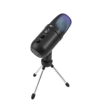 Imagem de Microfone USB RGB para jogos para PC com botão mudo, adequado para transmissão ao vivo, gravação e bate-papo