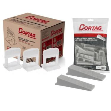 Imagem de Espaçador 1,5mm Smart 500 pçs e Cunha Niveladora Eco 50 pçs Cortag