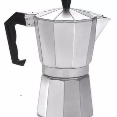 Imagem de Cafeteira Italiana de Alumínio Polido, 6 Xícaras, 300ml, Prata, com Válvula de Proteção, Desmontável