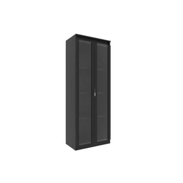 Imagem de Cristaleira Sala Jantar ME-4189 c/ 2 Portas de Vidro e 3 Prateleiras Preto - Tecno Mobili