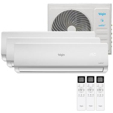 Imagem de Ar Condicionado Tri Split Inverter Elgin 27000 BTUs (2x9000 + 1x18000) Quente e Frio 220V MTQE27C2CB