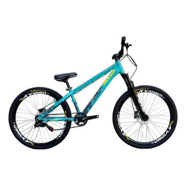 Imagem de Bike 26 Viking Single Shimanomt200 Selim Ddk Pneu Flame Grau, Turquesa