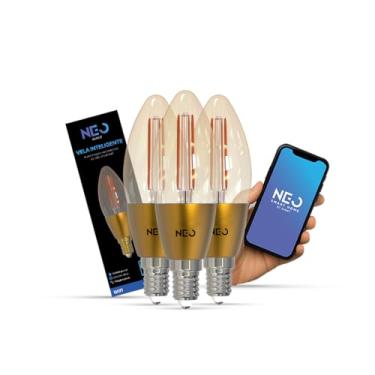 Imagem de Avant Neo Kit 3 Lâmpadas LED Vela Smart E14 5W, Wi-Fi Dimerizável, 1800K a 2700K, Alexa, Google e Tuya, para Lustre e Decoração