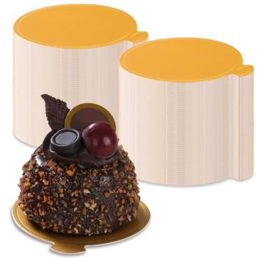 Imagem de RAMFIYN Mini tábuas douradas para bolo, sobremesa, pastelaria, cupcake, bandejas redondas de 8 cm para decoração, 200 peças