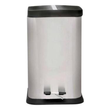 Imagem de Lixeira Banheiro Em Inox Jaspe 20 Litros Quadrada Com Tampa Escritório