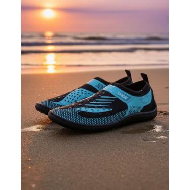 Imagem de Sapatilha Náutica Flexível Aquática Praia Pesca Trilha Beach, Azul, 42