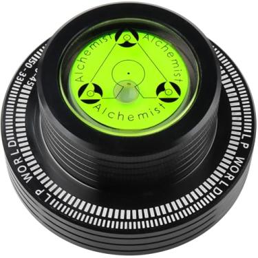 Imagem de Gravador de peso estabilizador de peso com grampo de vinil nivelador 315 g LP disco fonógrafo com nivelamento de bolhas, fazendo 3 em 1 (50Hz, preto, 315 g)