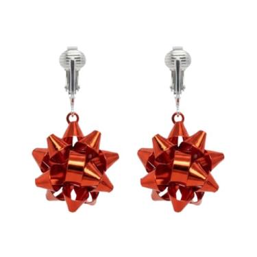 Imagem de Aloha Earrings Brincos pendentes de Natal não perfurados com clipe prateado, One Size, Metal, Sem pedra preciosa